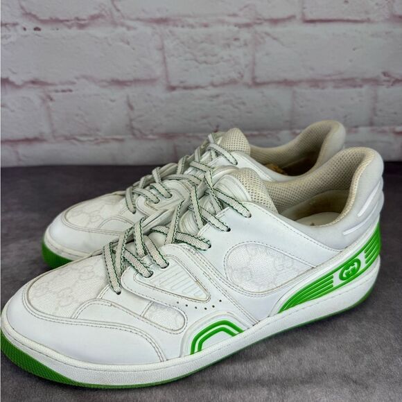 Gucci Basket Low 'White Demetra Green' Trainers 698785 Size 9 - Picture 2 of 16